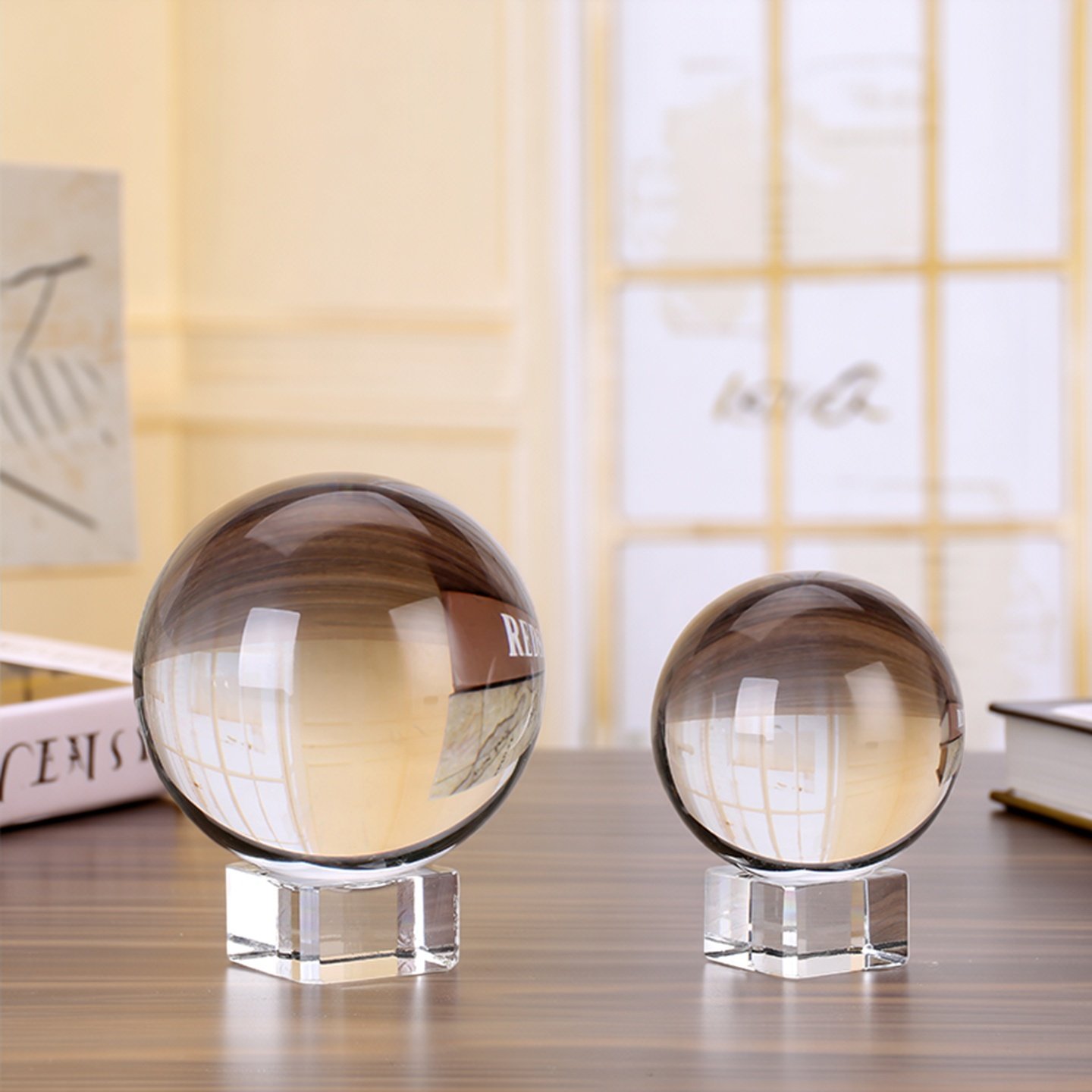 白水晶球圆球透明特大超大号紫黄红色玻璃家居装饰客厅办公桌摆件,家居饰品,装饰摆件,淘宝优惠券,粉丝福利购,淘宝优惠卷