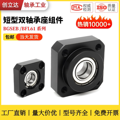 方型双轴承座组件BGSEB6904 6004ZZ带扣环短型BFL61法兰带座轴承