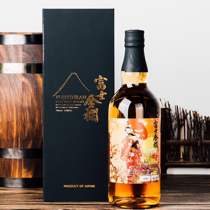富士金襕纯麦威士忌日本原装进口洋酒FUJIKINRAN/700ml 礼盒