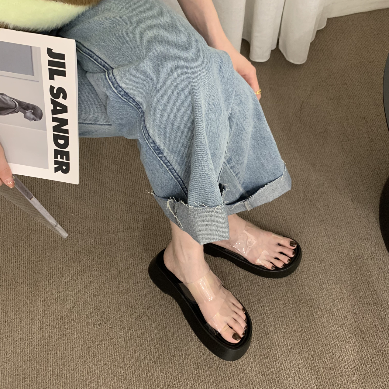松糕厚底凉拖鞋女夏外穿