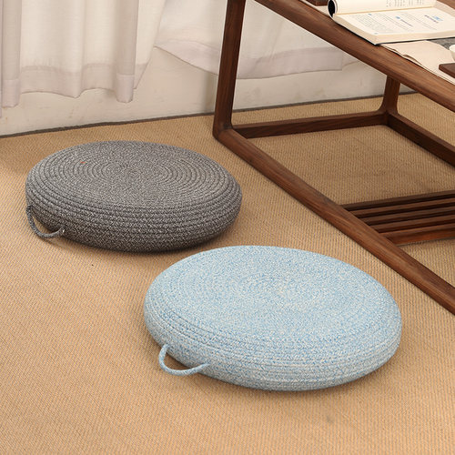 日式纯色圆形榻榻米蒲团坐垫地上地板打坐禅修跪拜客厅垫子墩子