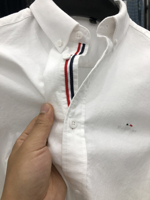 棉长袖衬衫刺绣翻领休闲