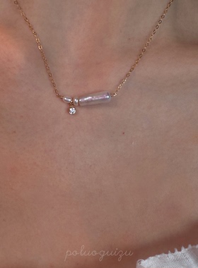 《魔力月光》原创小众天然强光巴洛克珍珠美国14k包金项链锁骨链