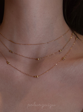 恒星原创简约日常通体美国14k注金保色好洗澡可带项链锁骨链叠戴