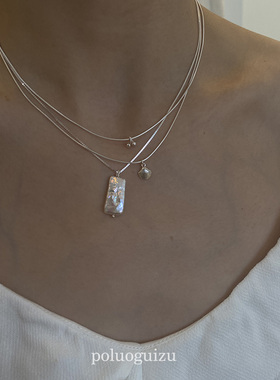 poluoguizu原创悠长假期夏日s925银精致小贝壳项链锁骨链简约百搭