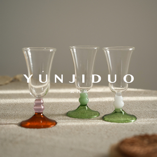 云几朵 迷你耐热玻璃清酒杯复古手工乔迁伴手礼物家用白酒小酒杯