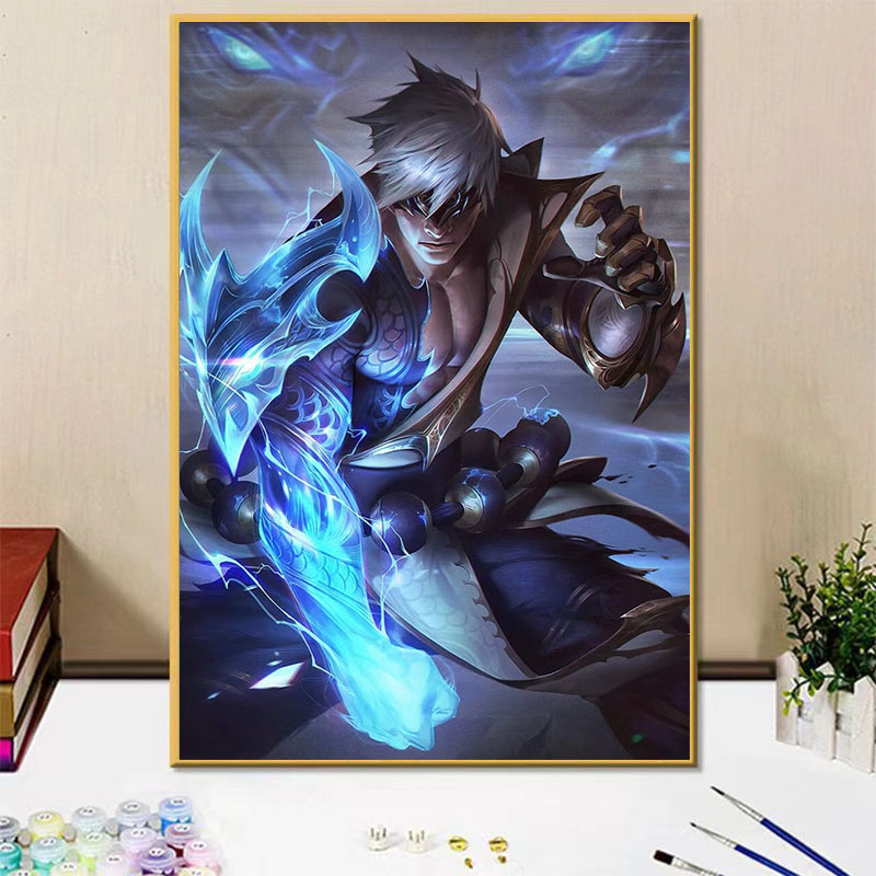 英雄联盟盲僧剑魔剑姬手绘填色画