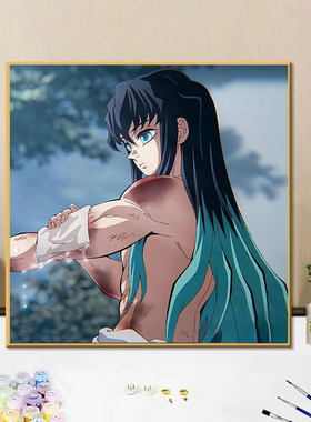 鬼灭之刃时透无一郎手绘填色画画