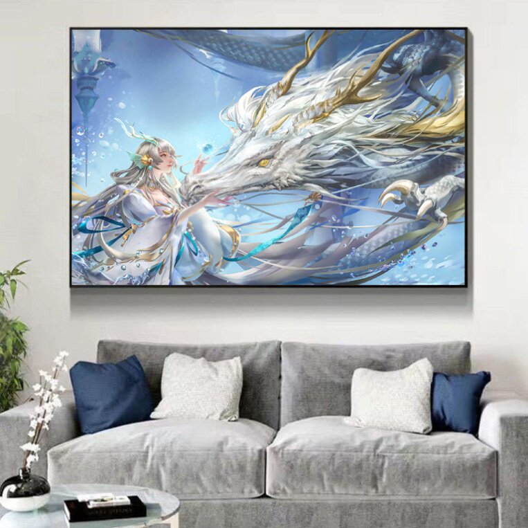 数字油画手工diy填色王者荣耀西施貂蝉韩信孙策男女英雄涂鸦画画