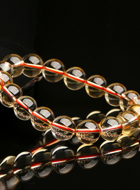 收藏级巴西黄水晶天然净体手链正品招财原石高档水晶手串男女同款