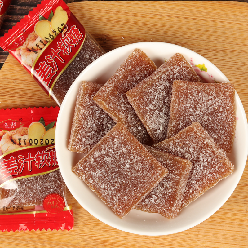 潮汕潮州龙湖特产正宗手工原味姜糖片生姜汁软糖甜辣糖果零食500g