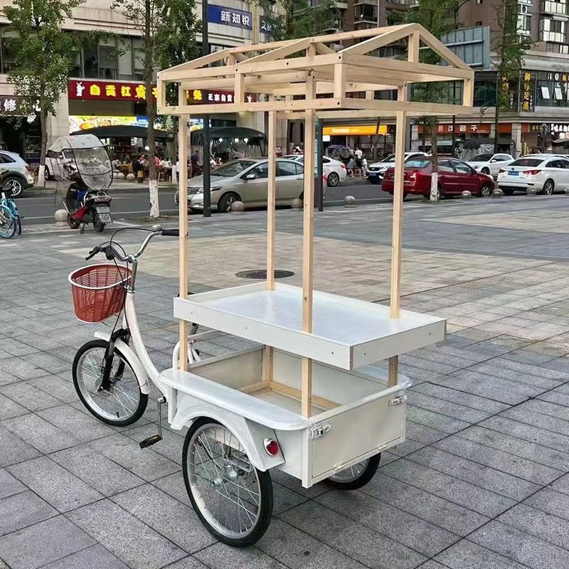 摆摊甜白菜网红实木架带顶车架定制餐车架子支持定制车架