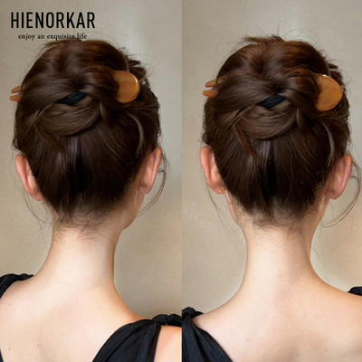 复古醋酸u型发夹女后脑勺丸子头固定盘发神器发簪插梳发卡子头饰