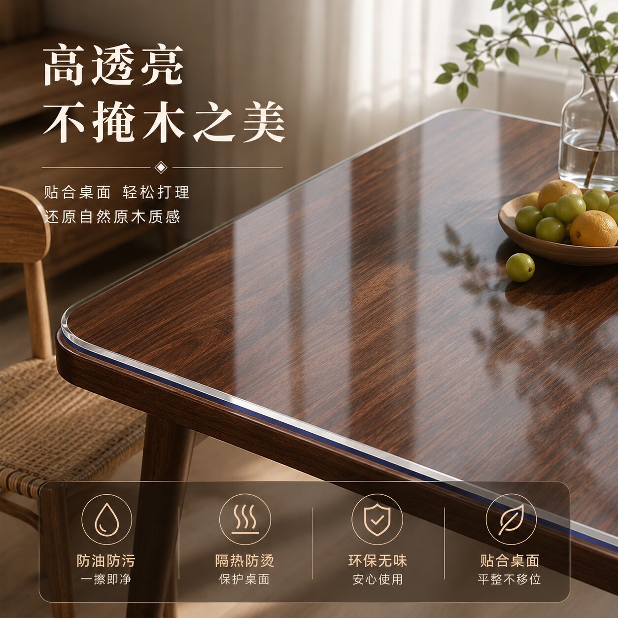 透明桌布免洗防水防油防烫PVC软玻璃餐桌垫耐磨塑料水晶板茶几垫