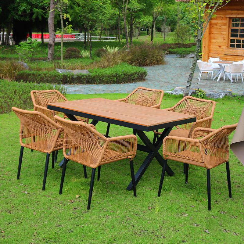 定制北欧户外桌椅尔奇桌椅庭院花台园水阳户外家具防晒外摆藤编防