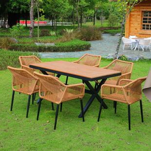 定制北欧户外桌椅尔奇桌椅庭院花台园水阳户外家具防晒外摆藤编防