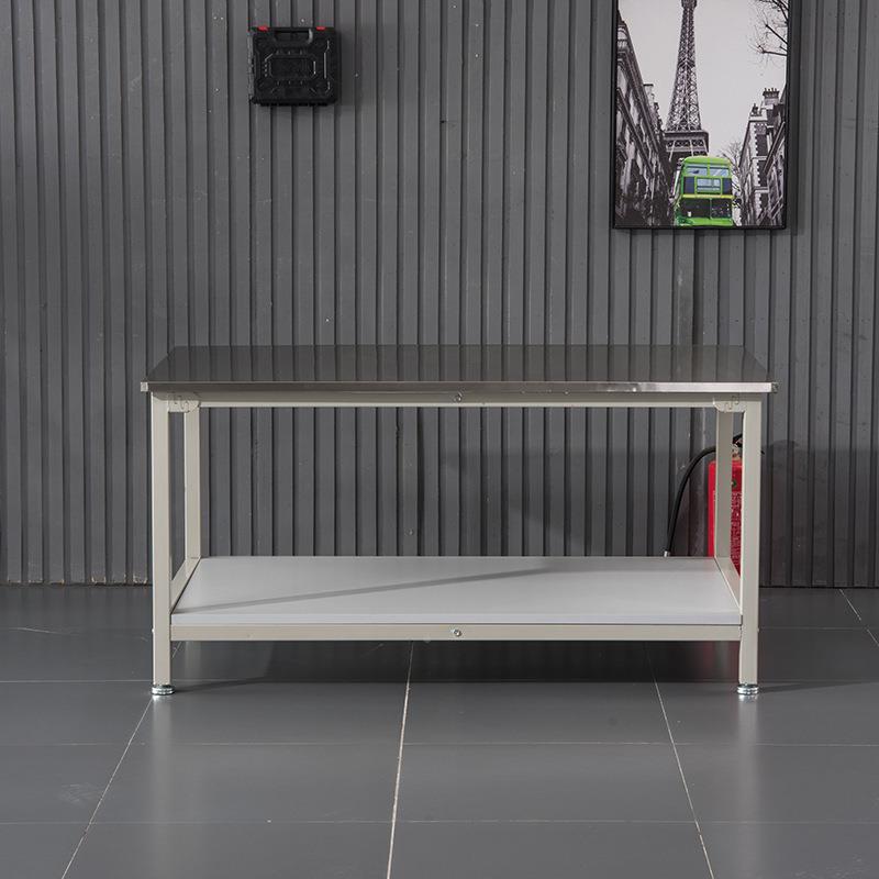 厂双层操不锈钢打包台商重型作台工流水线钳工用台304不锈钢桌子