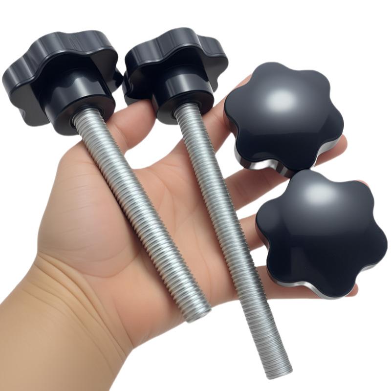 梅花六把角手拧加手柄旋钮可节螺钉星大型包胶手胶头螺栓M8-M1调6