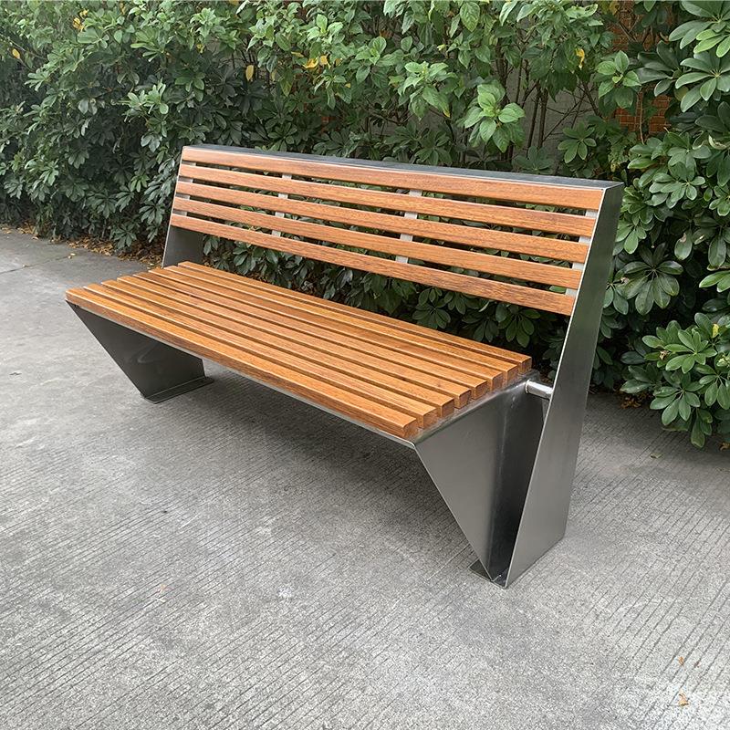 ANZ户外公椅园防腐实木靠背椅休闲公共座椅景区小排区椅庭长院长