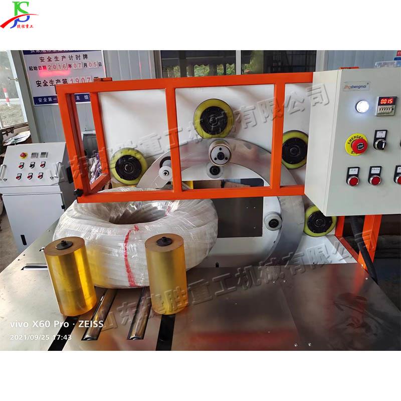 式自动包装机 钢带铜带包装缠机 卧材线外表面编织绕袋绕膜机