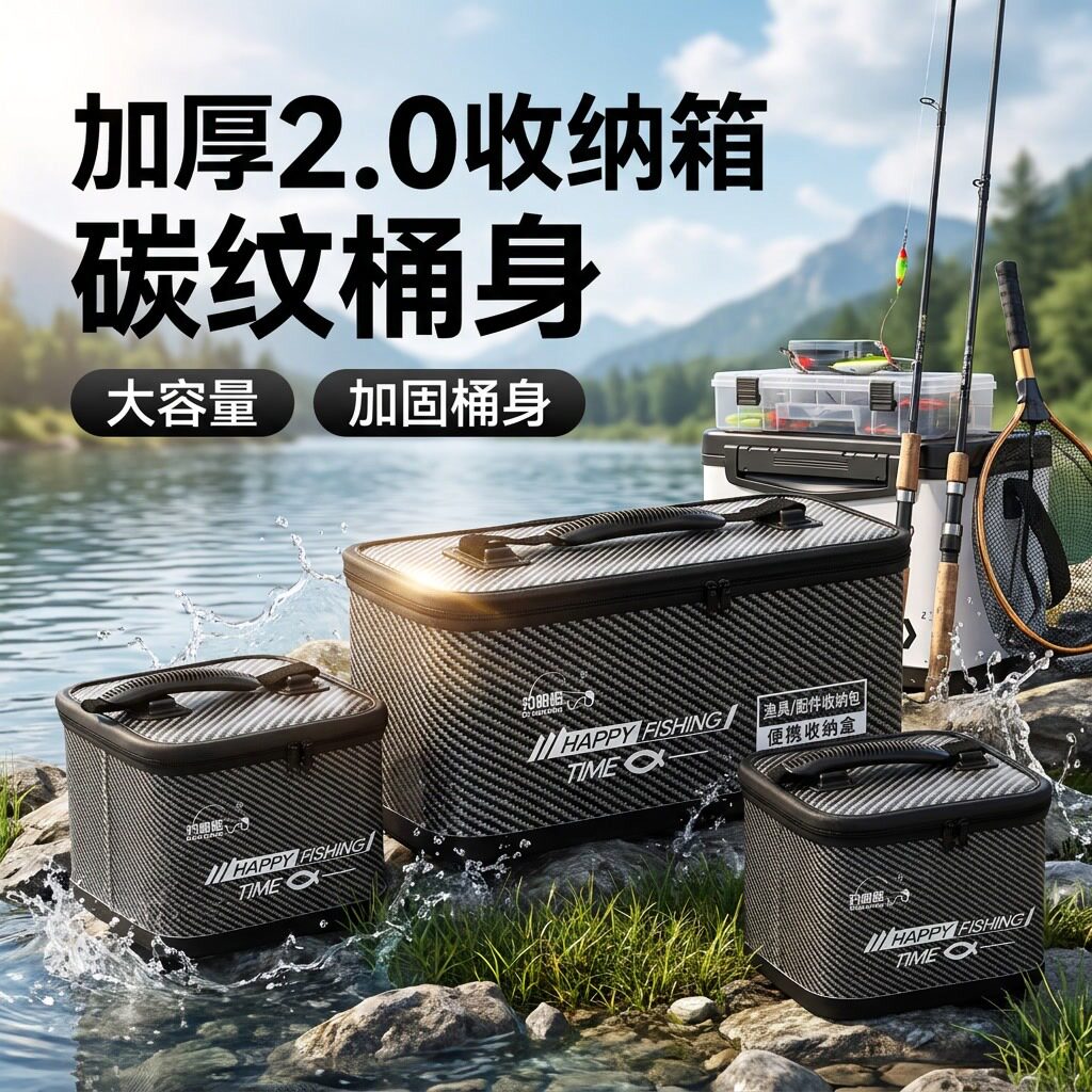 新款多功能硬壳便携大容量加厚手提钓箱漂盒钓鱼专用渔具收纳盒