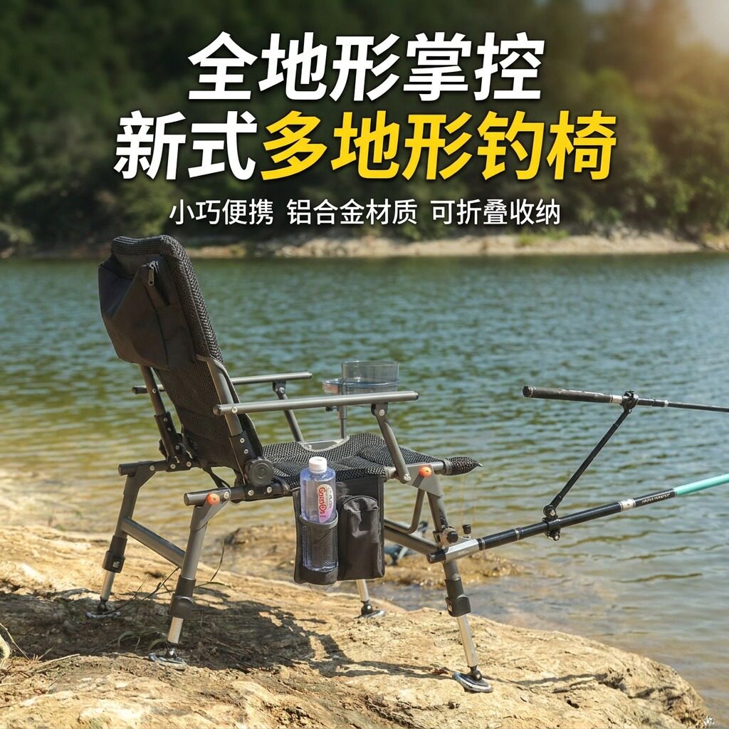 全地形铝合金折叠无极升降钓椅