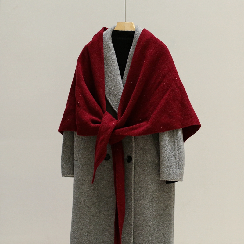 100%澳洲羊毛三角巾披肩秋冬叠穿