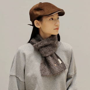 含山羊绒高级毛感针织羊毛围巾简洁百搭男女秋冬保暖围脖2025新款