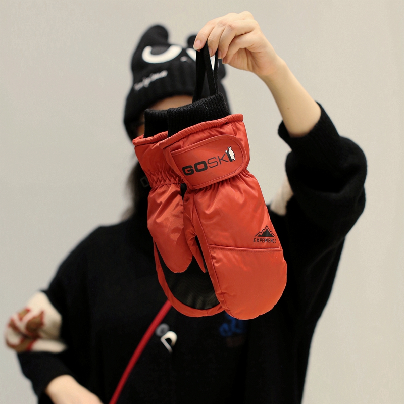 连指滑雪手套复古保暖