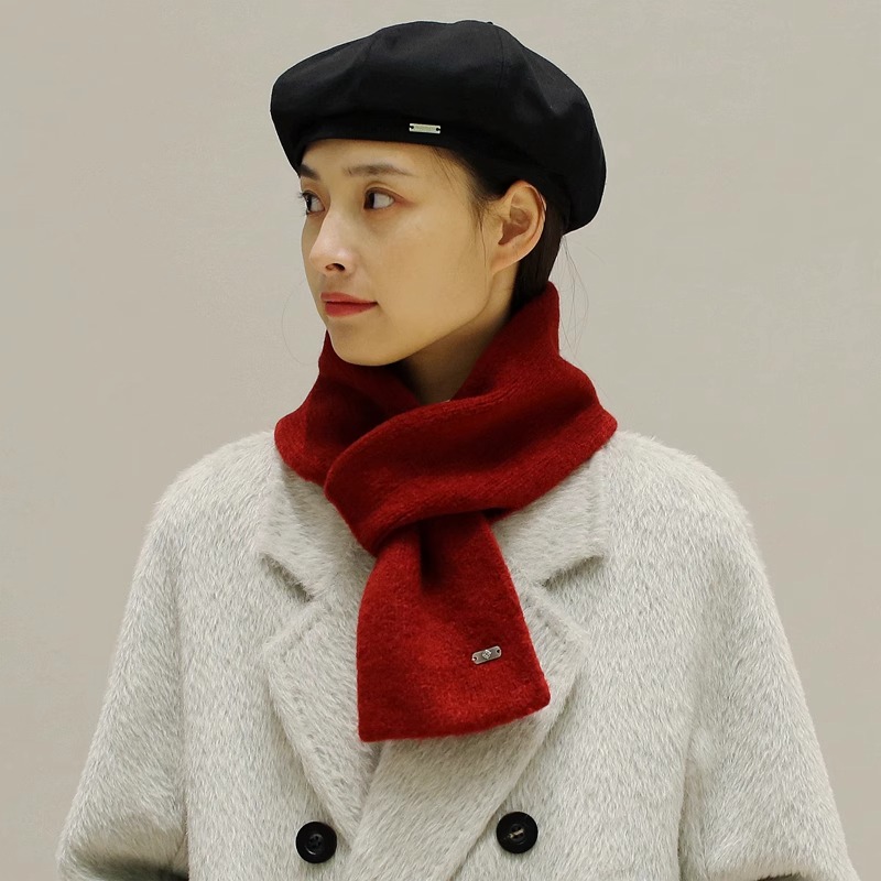 穿孔小围巾纯色韩式女护颈有型