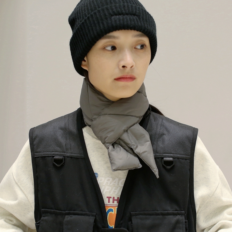 男女长条窄版羽绒小围巾护颈防寒
