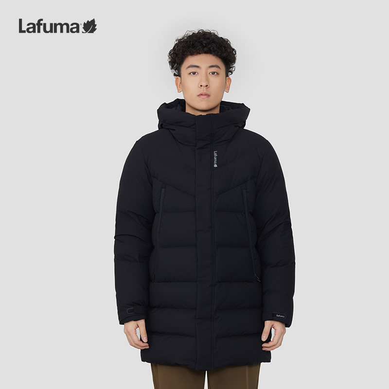 LAFUMA乐飞叶中长款鹅绒羽绒服男士可拆卸帽保暖防寒服LMJU4DH80