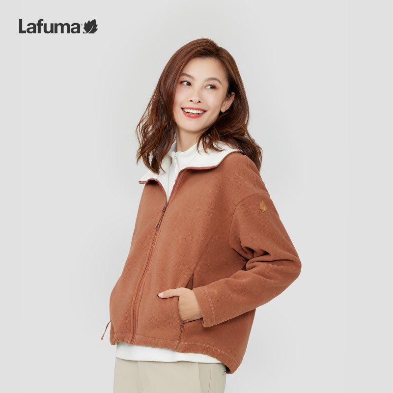 lafuma户外翻领女撞色抓绒衣