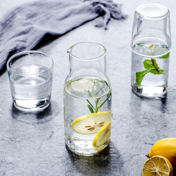 玻璃杯一壶一杯套装 网红日式 果汁饮料杯茶壶水杯茶杯牛奶杯早餐杯