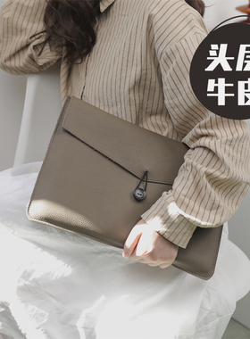 VKUES适用苹果笔记本真皮电脑包macbook内胆包13.3寸air13保护套pro14壳2021新款M1头层牛皮包华为14.2联想