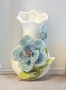 创意陶瓷手捏花朵艺术摆件创意家居装饰品陶瓷花荷花手工桌面装饰