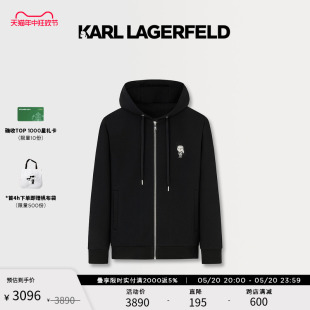 LAGERFELD卡尔拉格斐春夏黑色logo拉链卫衣男老佛爷237M1812 KARL