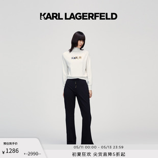 白色毛衣女套头衫 KARL LAGERFELD卡尔拉格斐春夏新款 羊毛打底衫