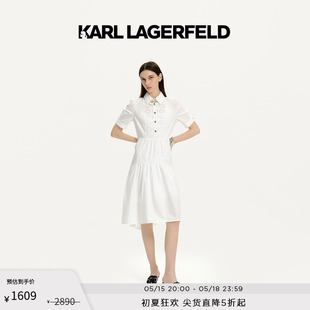 KARL 镂空白色短袖 连衣裙老佛爷 LAGERFELD卡尔拉格斐2024夏款