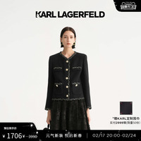 KARL LAGERFELD卡尔拉格斐早春新款小香风花边四袋箱型外套老佛爷