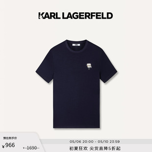 logo钉珠短袖 KARL LAGERFELD卡尔拉格斐2024夏季 新款 T恤男老佛爷