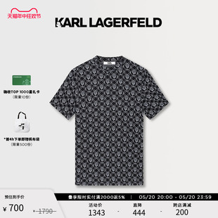 T恤男老佛爷 莫代尔KL满印短袖 LAGERFELD卡尔拉格斐春夏新款 KARL