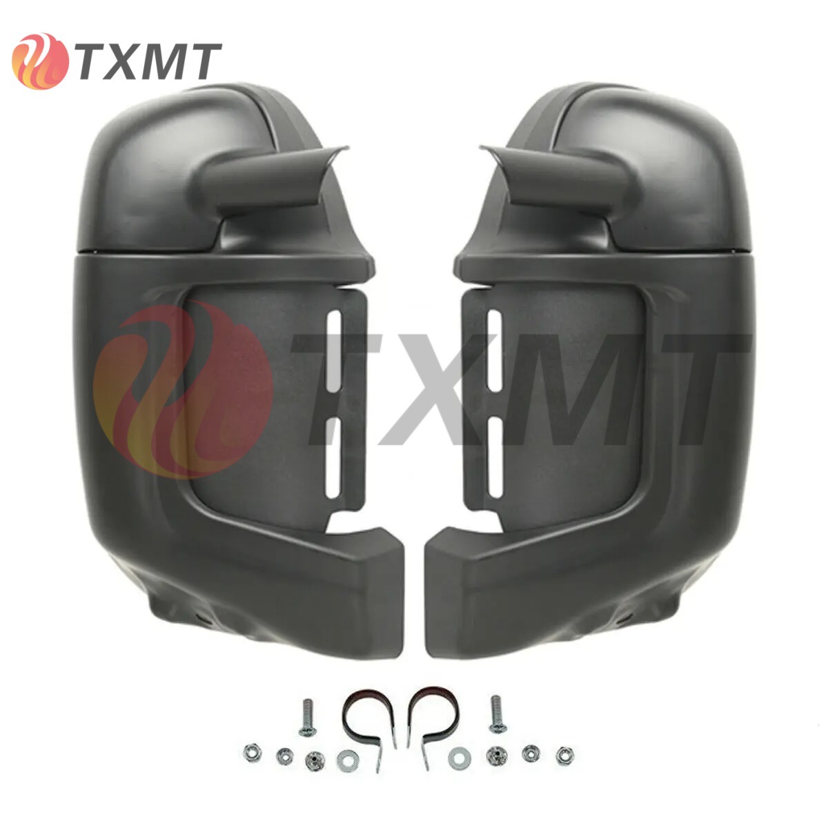 适用哈雷大道滑翔 街滑路王改装前保险杠护腿挡风护罩带喇叭83-13