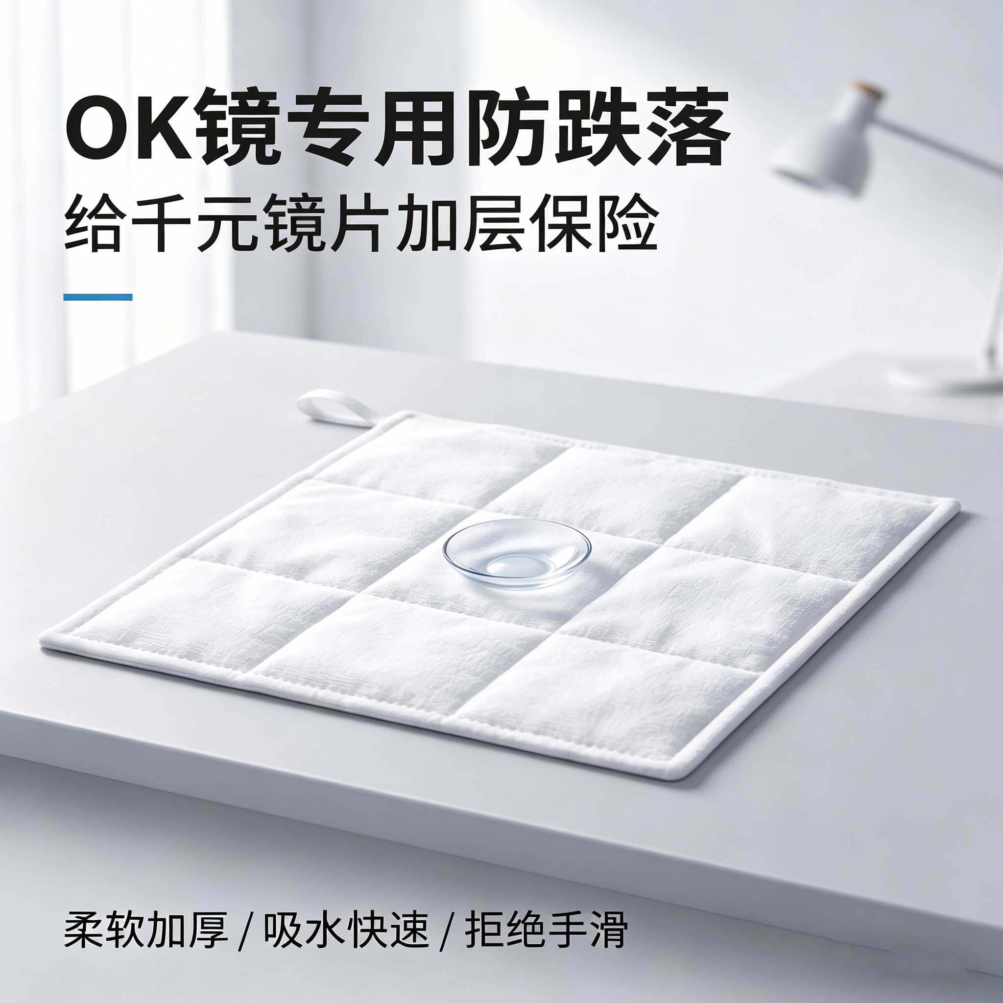 角膜塑形镜RGP硬性眼镜OK镜专用防跌落毛巾摘戴镜垫片