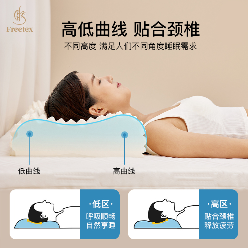 泰国进口乳胶枕头护颈椎助睡眠枕