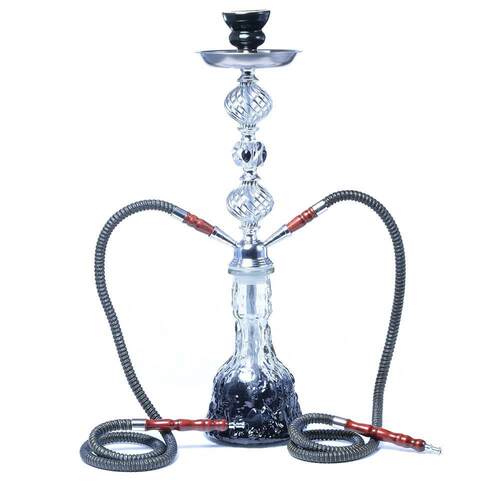 跨境货源供应水烟厂大号双管水烟装饰玻璃壶货hookah