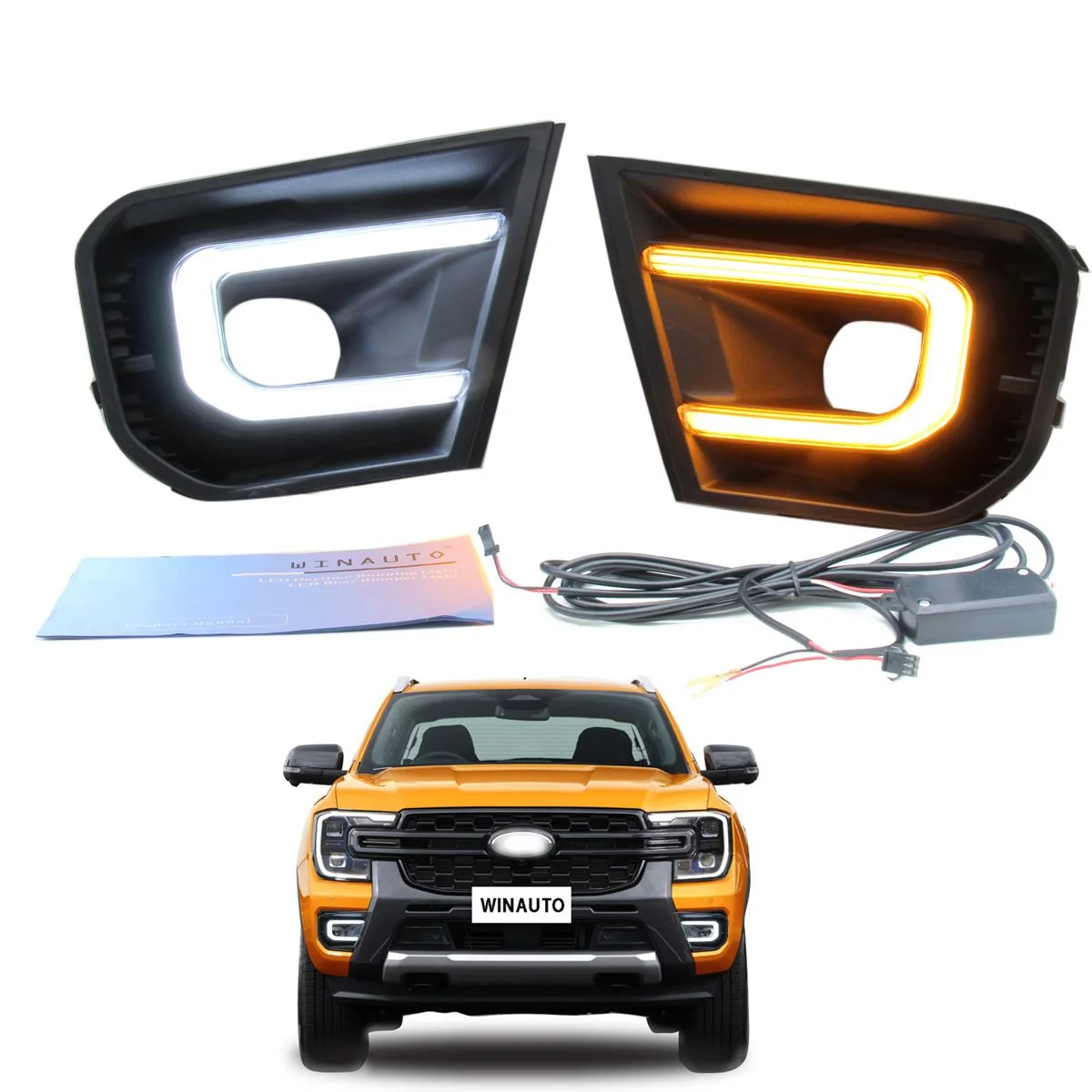 适用于FD RANGER 2022双色日行灯LED日间行车灯流光wildtrak版本
