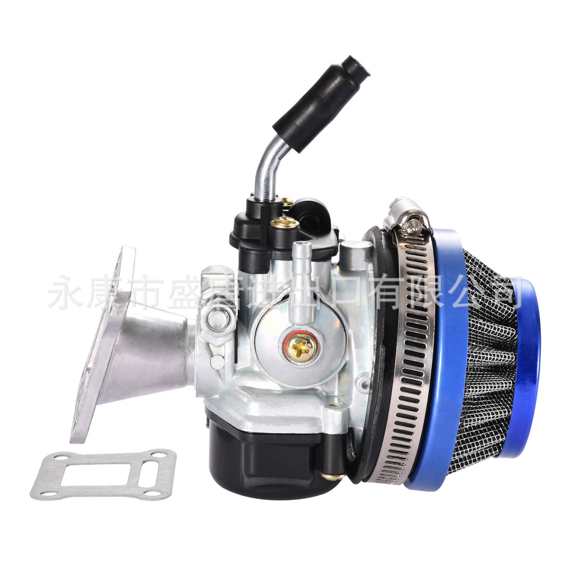 2冲程蓝色化油器58mm空滤进气管组合适配47cc49cc袖珍自行车ATV