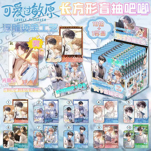 第四弹可爱过敏原盲抽吧唧长方形双闪徽章盲盒浮雕冷烫工艺小卡
