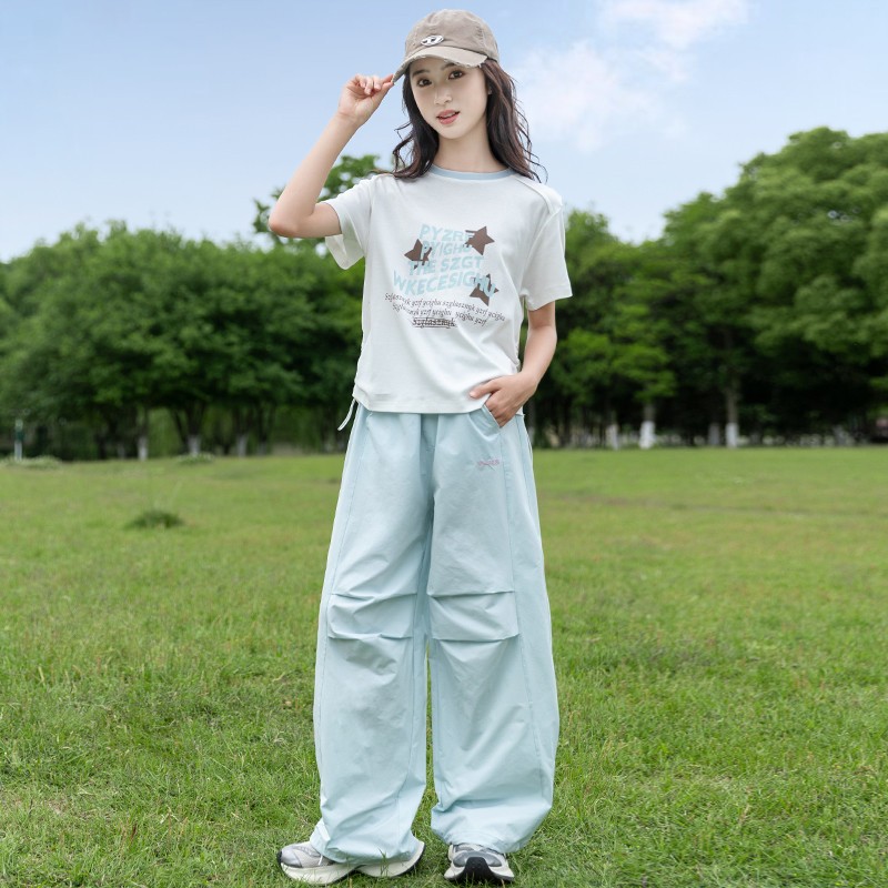 女童夏装短袖工装裤套装2025新款洋气夏季儿童网红休闲宽松夏天潮